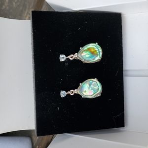 Vintage Avon Sterling silver Abalone drop earrings